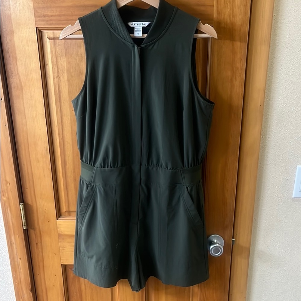 Athleta Dark Green Sleeveless Romper